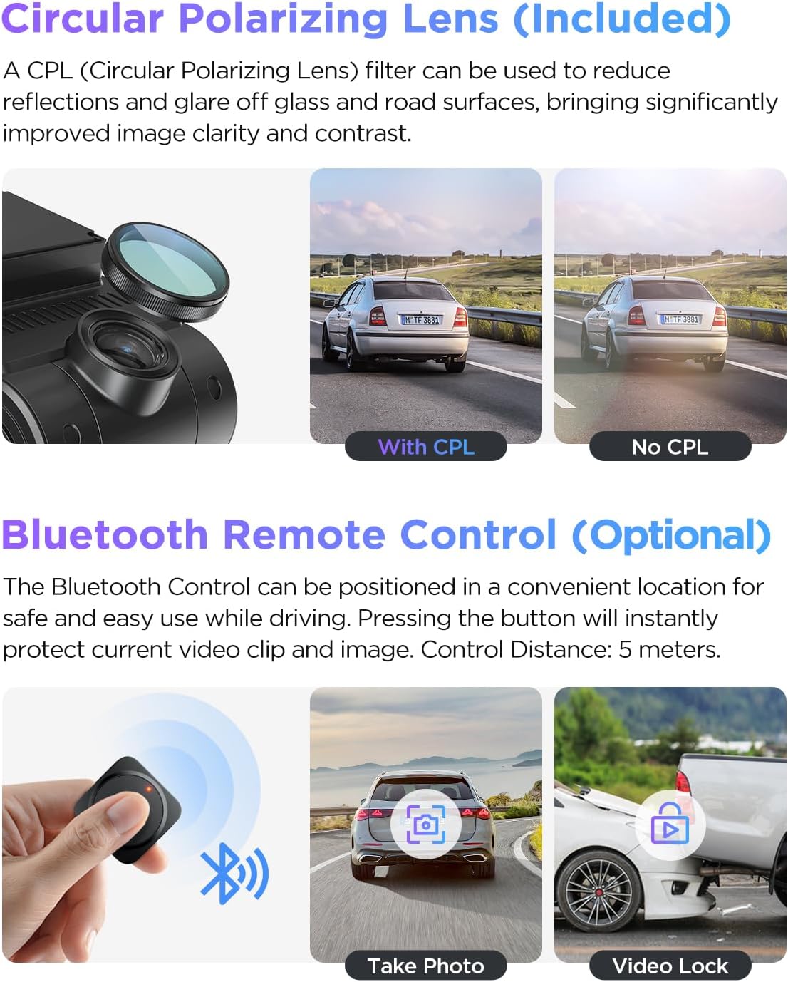 VIOFO A229 Pro 4K HDR Dash Cam Front and Rear, Dual STARVIS 2 Sensors