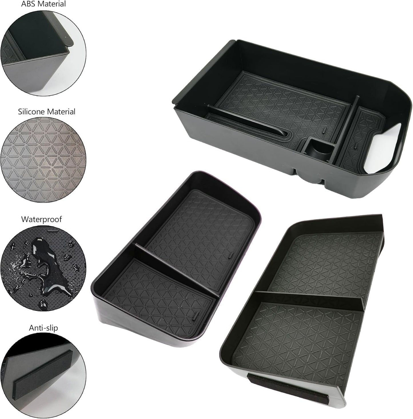 7PCS Upgrated Center Console Organizer for Toyota RAV4 2026 2025 2024 2023 2022 Dashboard Storage Organizer, Console Divider Storage Tray, Armrest Storage Box, 4of Car Hooks for RAV 4 Accessories
