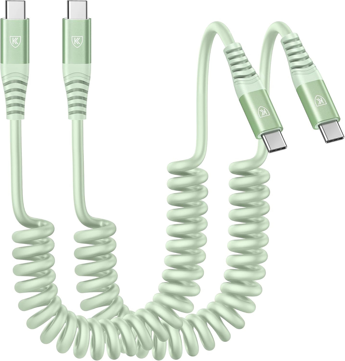 USB C Cable 3ft 2Pack USB C to USB C Charger Cable for Car, Coiled Type C