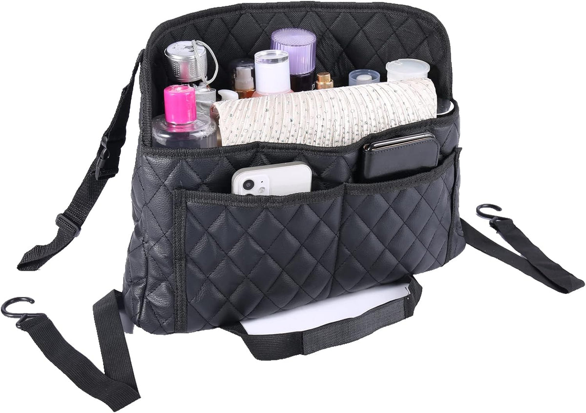 Car Handbag Holder Between Seats Back Storage Organizer Net Pocket Purse Holder Tissue Purse Holder, Driver Storage Pouch for Handbag Cup