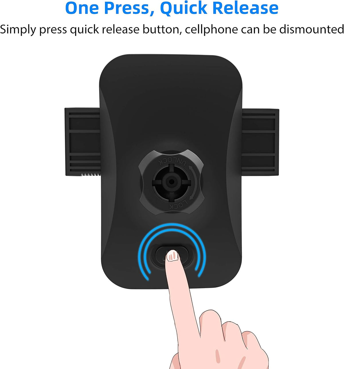Amazon Basics Universal Portable Smartphone Holder for Car, Air Vent Mount, 360° Rotation, Easy to Install, One-Handed Release, Adjustable and Secure, Grey