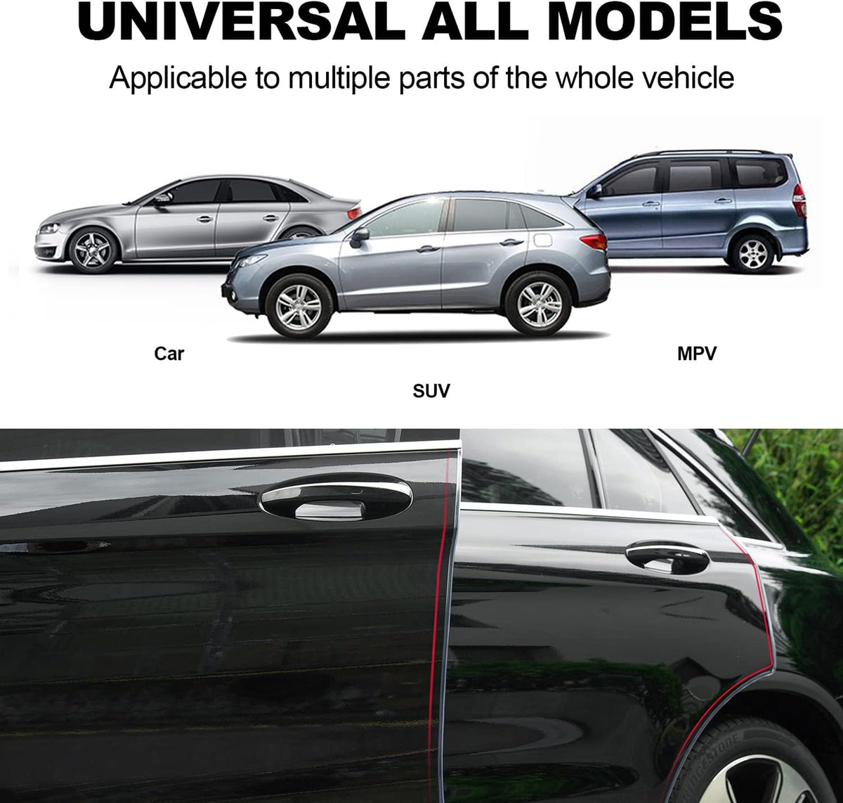 Transparent Widen Car Door Protector, 32.8FT