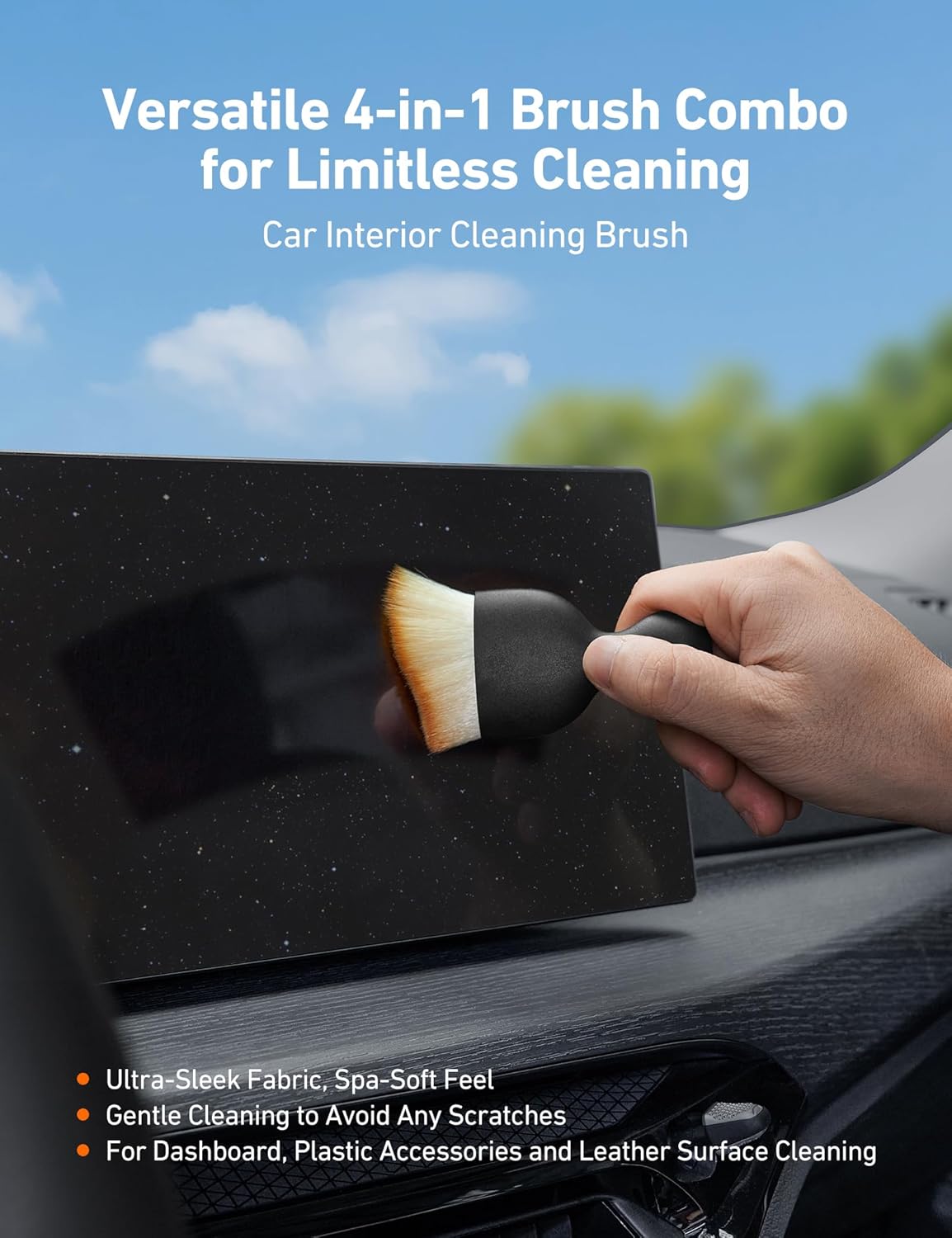 AstroAI 8pcs Windshield Cleaner Tool & Car Interior Detailing Kit
