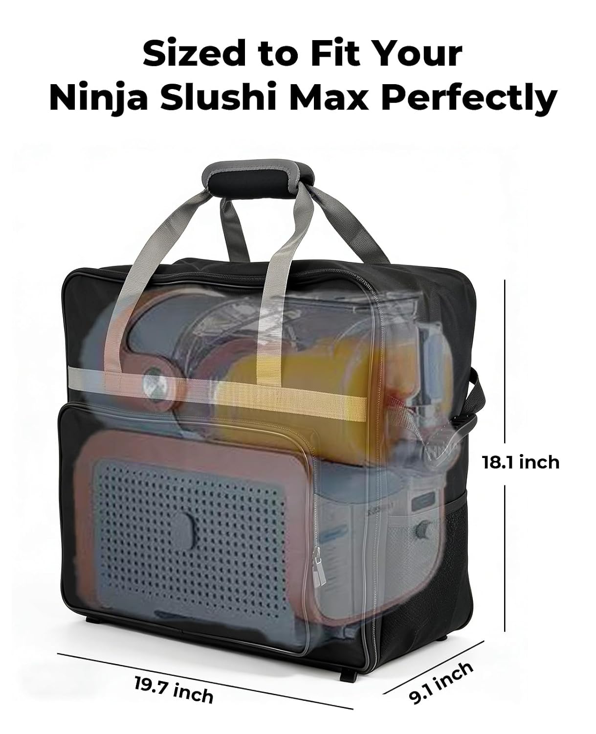 Carrying Bag for Ninja SLUSHi FS605 Max, Travel Tote Bag and Carry Case for Ninja Slushi Machine, for Storage, Road Travel, Picnics and Party