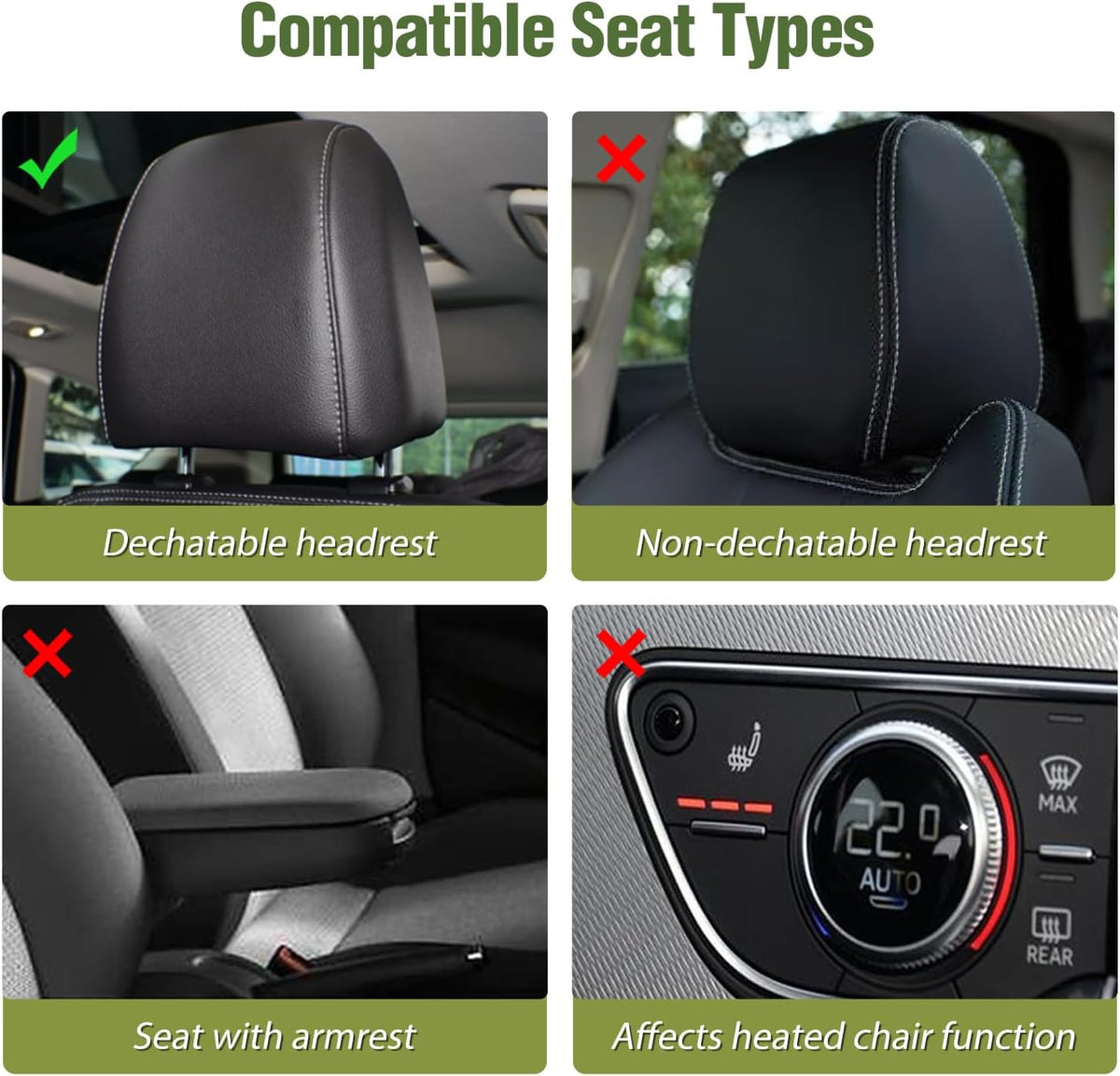 Nilight Car Seat Covers Universal Fit for Civic Corolla Accord Black Red