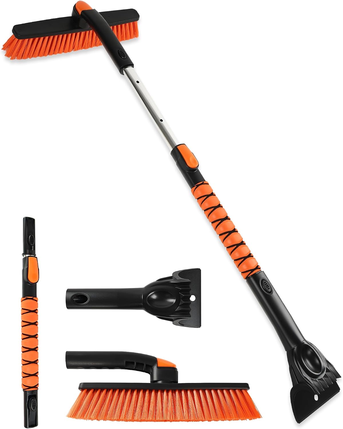41" Ice Scrapers for Car Windshieldand Extendable Snow Brush with Foam Grip and 360° Pivoting Brush Head for Christmas Car Auto Truck SUV
