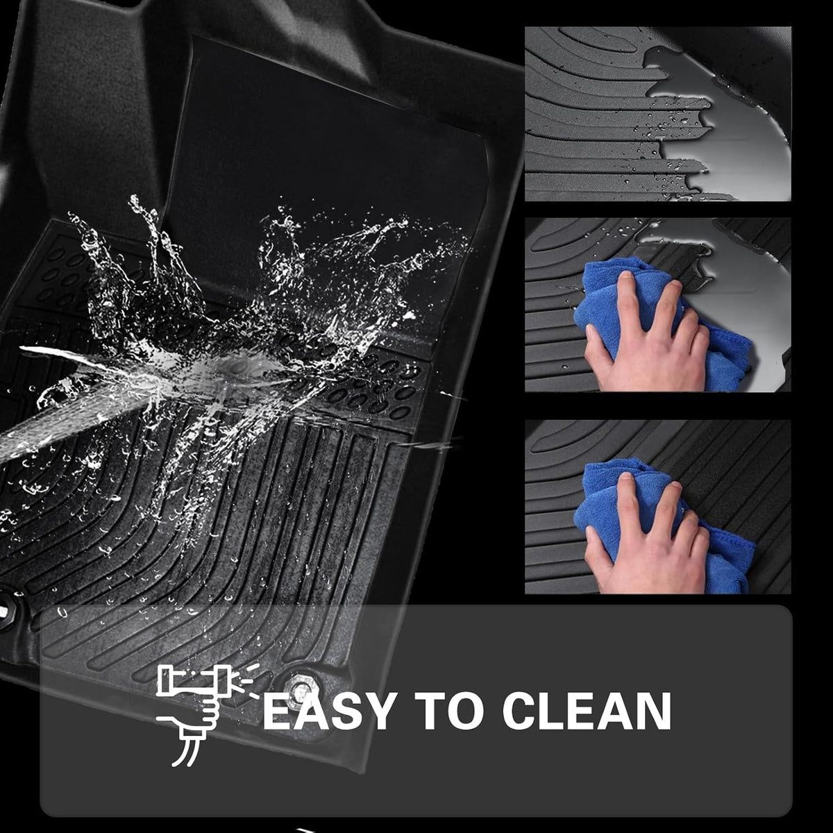 All Weather Floor Mats for 2012-2017 Chevrolet Equinox & GMC Terrain/Terrain Denali, Floor Mats Fits 1st & 2nd & Row, 3D Anti-Slip Waterproof TPE Rubber Protector Car Mats Full Set Liners