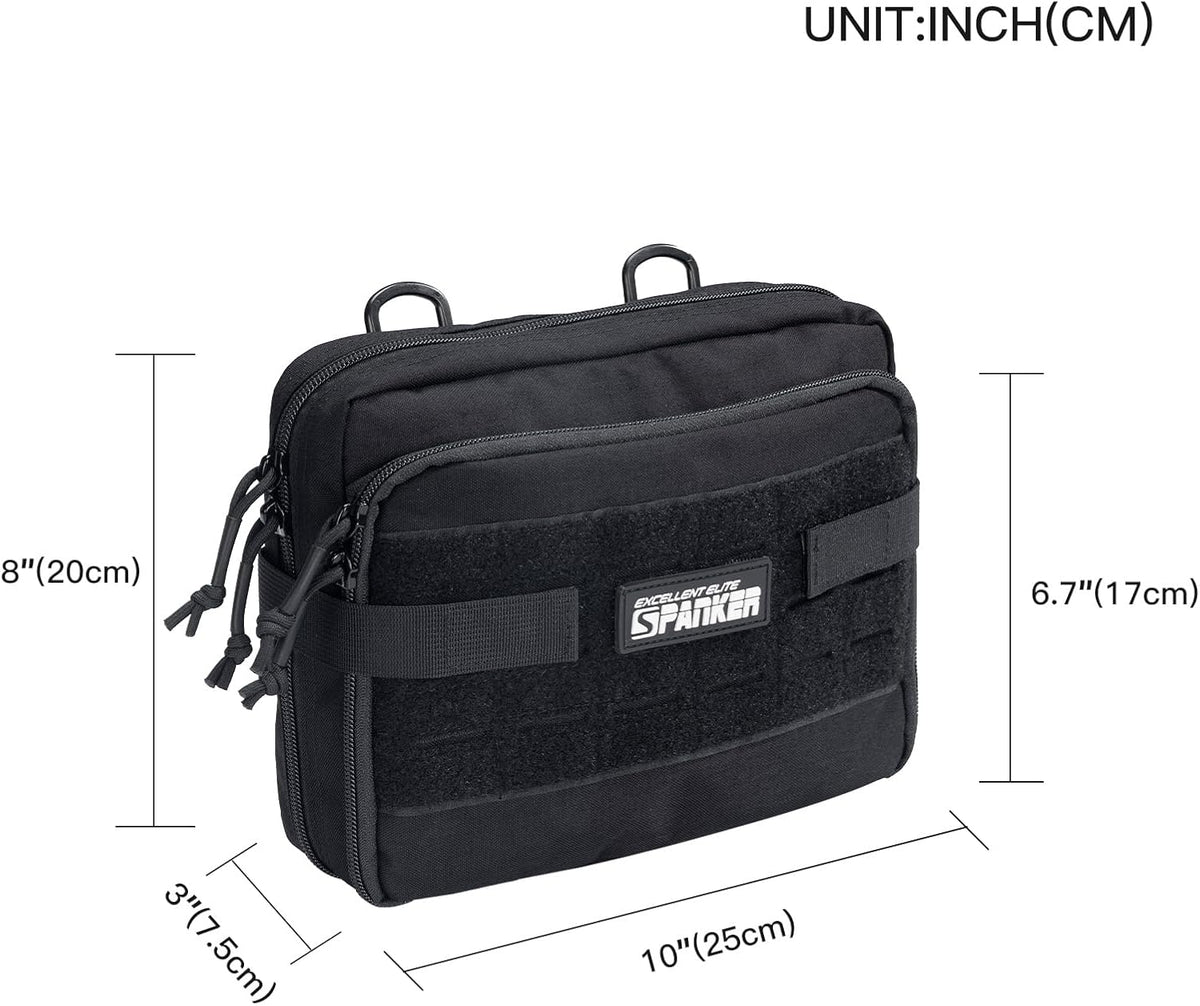 EXCELLENT ELITE SPANKER Tactical Molle Admin Pouch Utility Organizer EDC Medical Bag Utility EDC Tool Pouch with Shoulder Strap Attachment Pouches Waist Bag