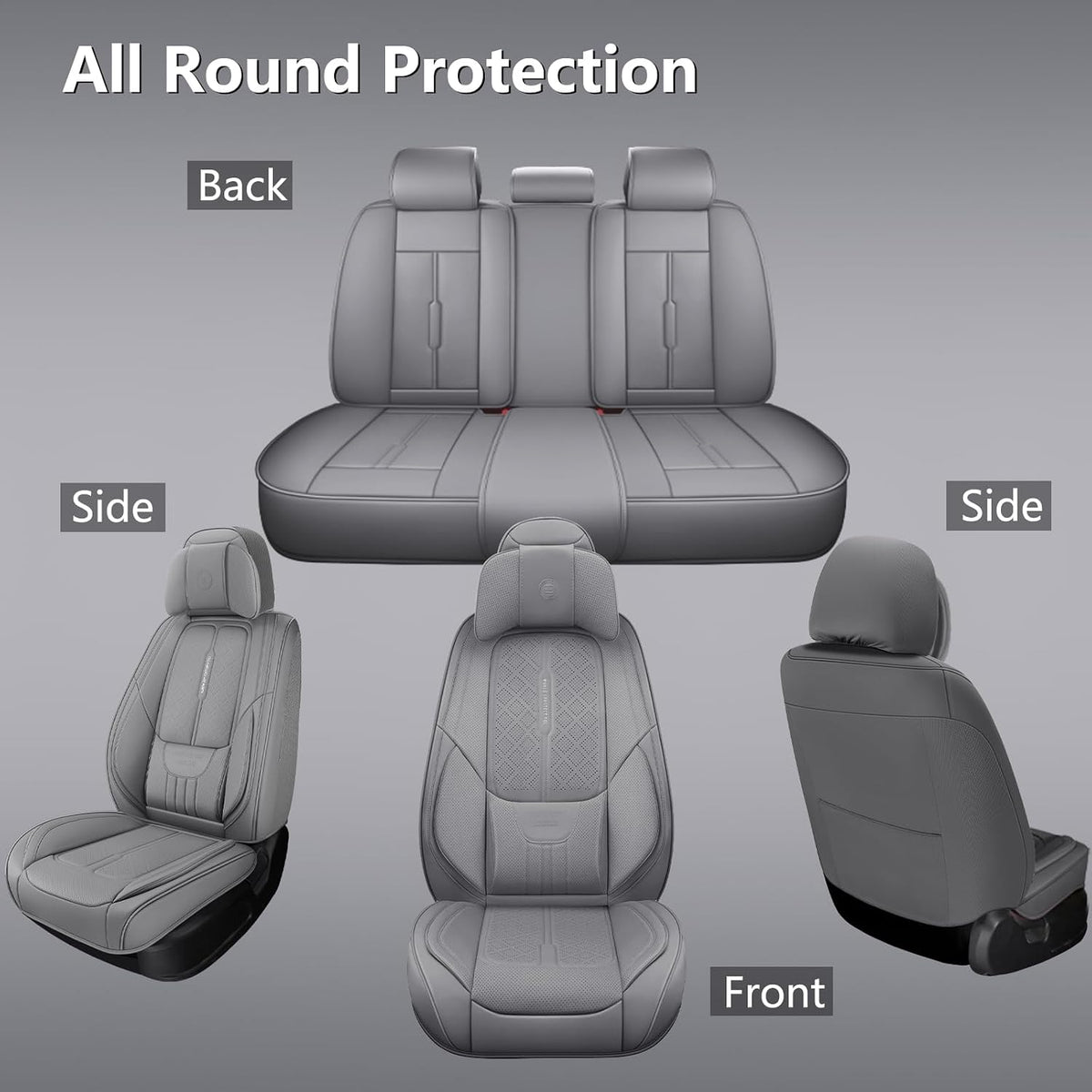 NS YOLO Universal Fit Premium Beige Leather 5-Seats Car Seat Covers