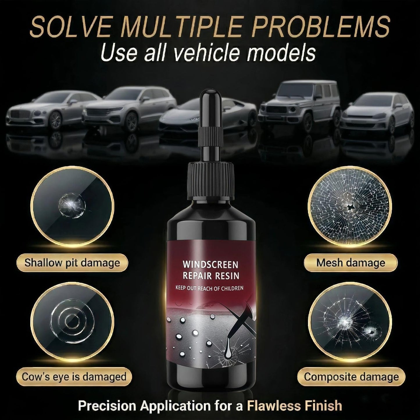 New 2Pack Windshield Repair Kit, 5Min Quick-Repair Nano Glass Repair Fluid. Suitable for Repairing car Windows, Rearview Mirrors and Glass.