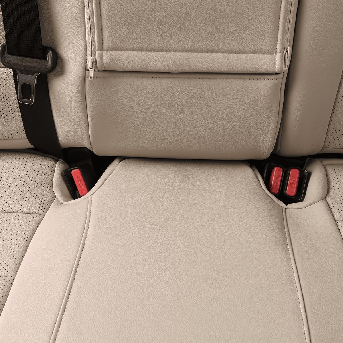 EKR Rav4 Seat Covers Custom Fit for Toyota Rav4(Gasoline) 2019 2020 2021 2022 2023 2024 2025 LE/XLE/XLE Premium/Limited,Leather Car Seat Cover Full Set for SUV,Faux Leather(Beige)