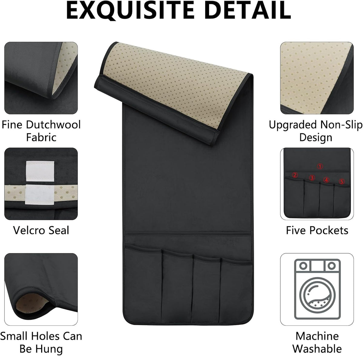Remote Control Holder for Armchair Caddy, Remote Holder with 5 Pockets