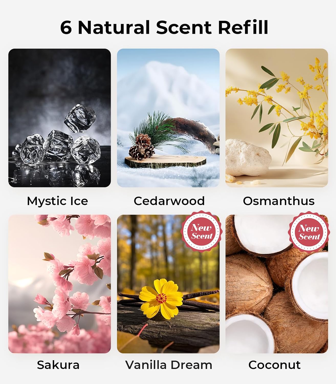 Hitolza Car Air Freshener Refill - Pack of 2, Can be Used for 4~6 Months - Made with Natural Plant Extracts - Vanilla Dream