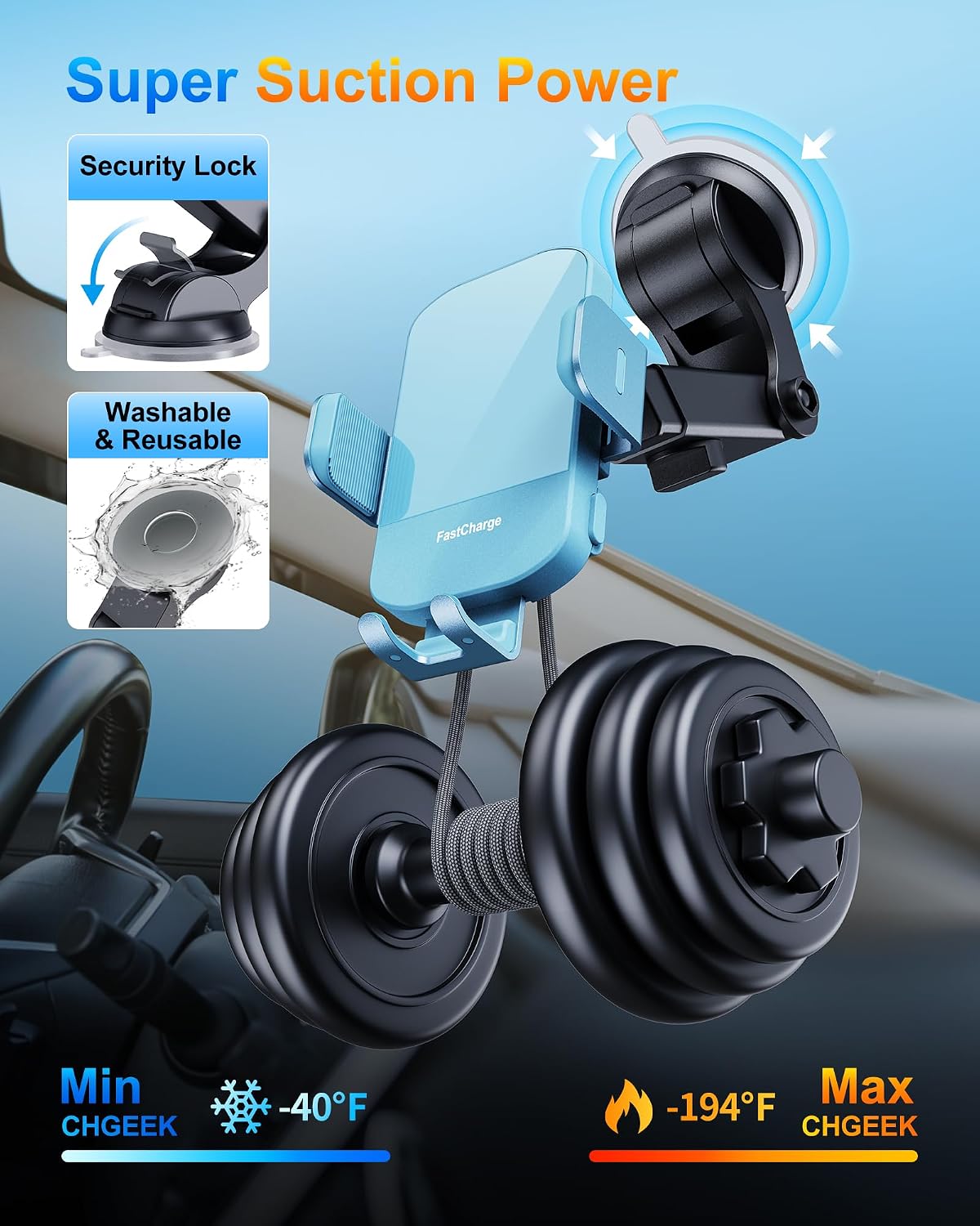 Wireless Car Charger, 15W Fast Charging Auto Clamping Car Charger Phone Mount Phone Holder fit for iPhone 15 14 13 12 11 Pro Max Xs, Samsung Galaxy S24 Ultra S23 S22 S21, S20, S10+, Cyan