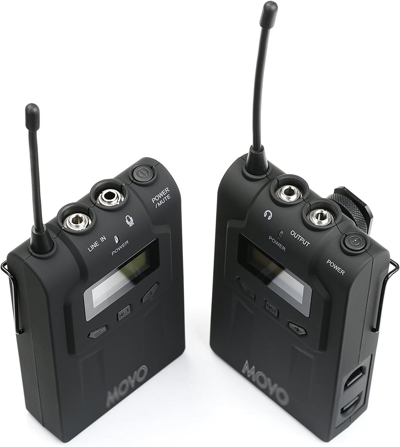 Movo WMIC70 Wireless Lavalier Microphone System - 48 Channel UHF Lapel Mic System with Cordless Mic, 3.5mm XLR Output, and Carrying Case (328-foot Range) - Lavalier Wireless Microphone System