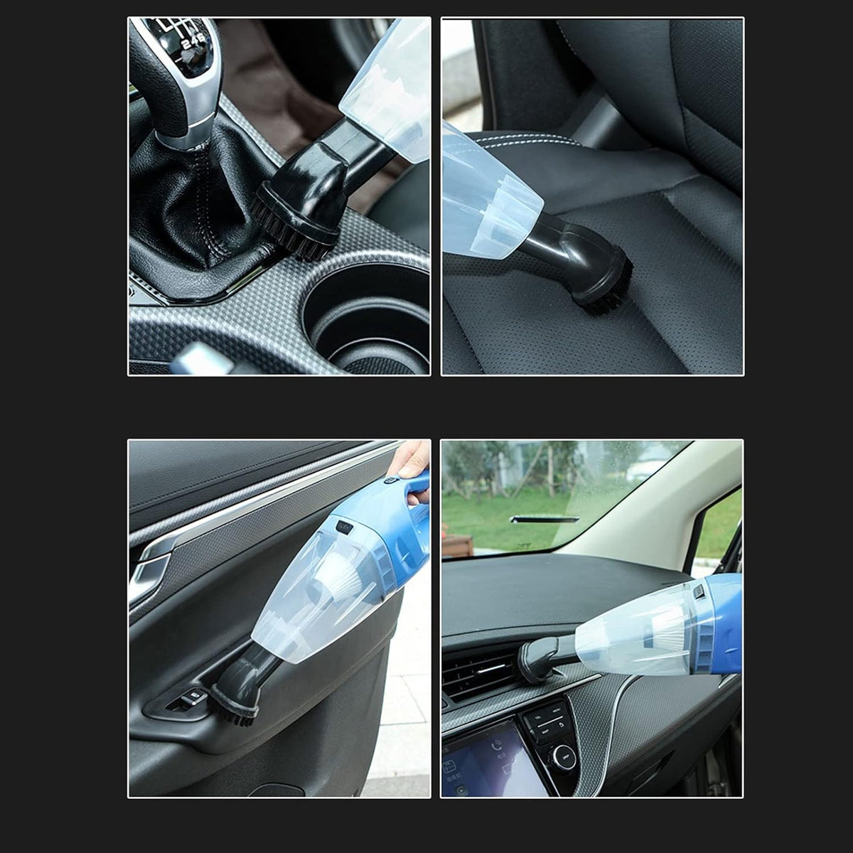 Hard Floor Vacuum 5m Car Mini Vacuum Cleaner Handheld Portable Wet and Dry Car Cleaning Tools (Color : Black)