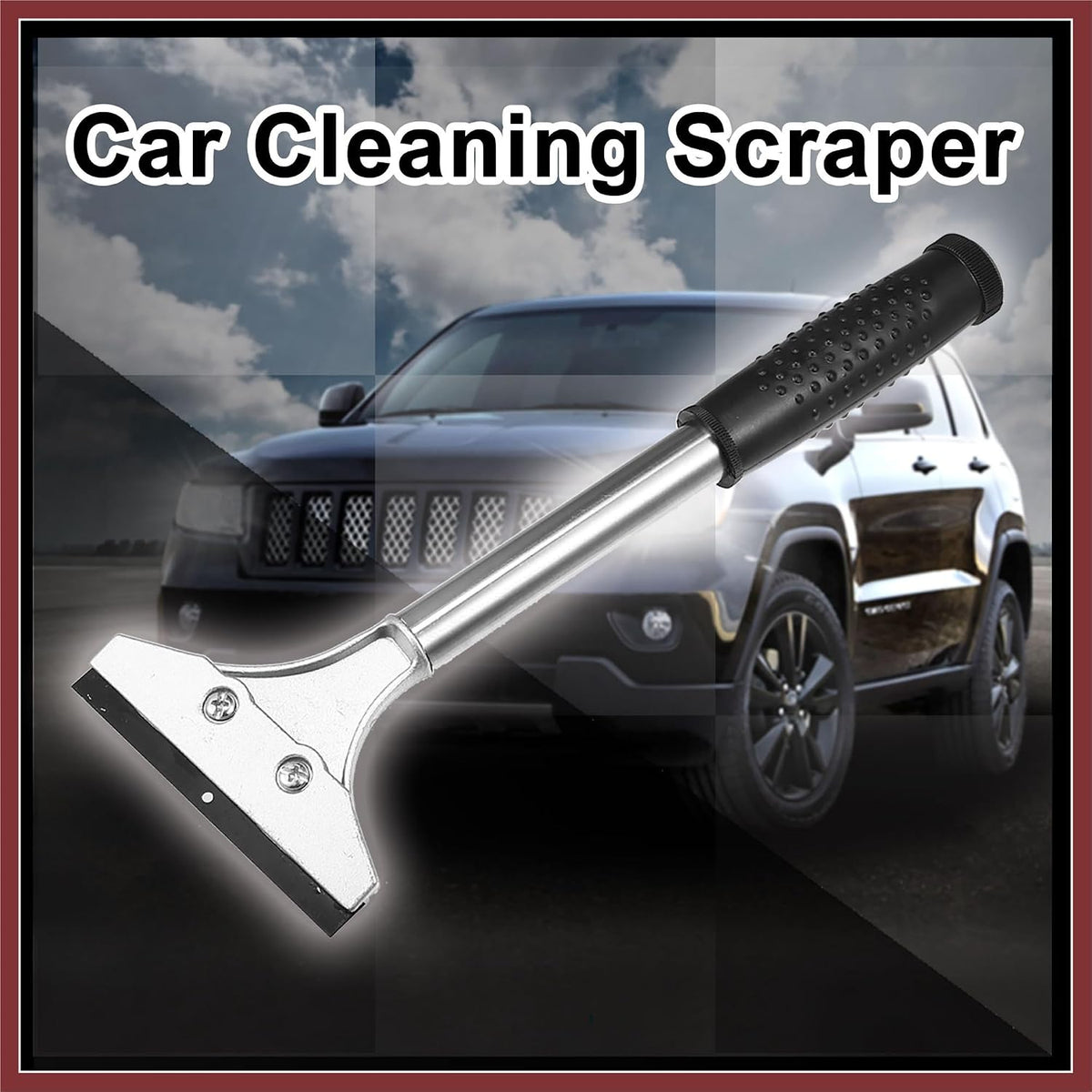 Black Plastic Coated Handle Metal Blade Car Cleaning Ice Snow Scraper Replace Parts