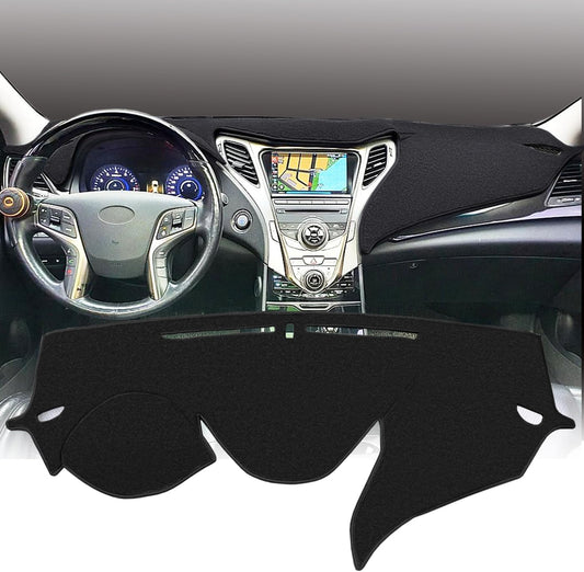 Dash Cover Mat Custom Fit for Hyundai Azera w/Light Sensor w/o Speaker Dashboard Pad Cap Carpet Protector K365 (Black)