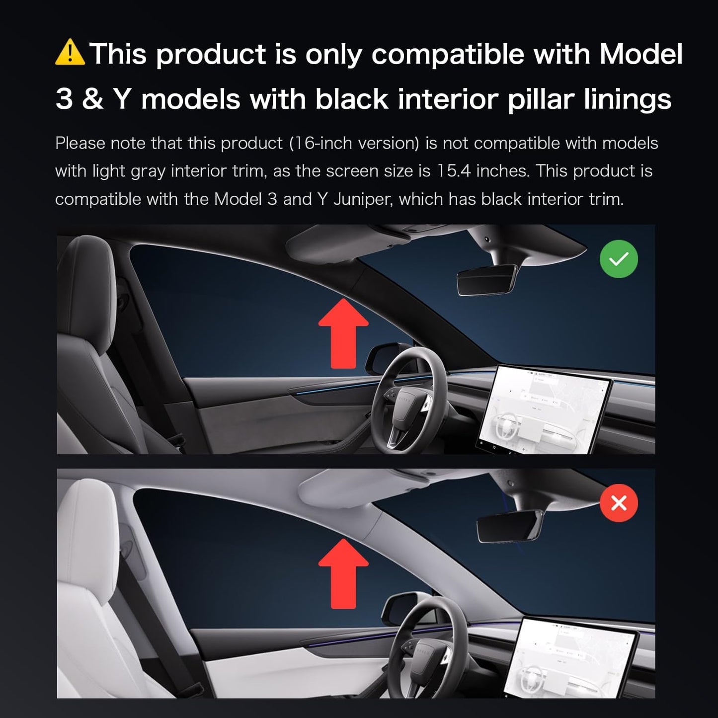 [16-inch] MODUFY Tesla Model Y Juniper Front & Rear Screen Protective Glass Set with Application Kit (High Hardness/Transparent/Anti-Scratch/Clear/Fingerprint/Shockproof/9H/Tesla/ModelY) (Matte Glass (Anti-glare))