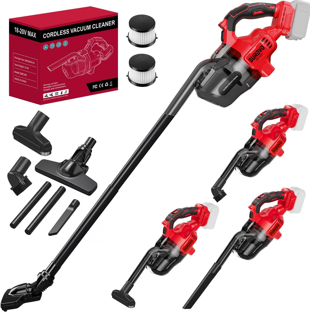 Cordless Vacuum Compatible with Milwaukee 18V Battery (No Battery)