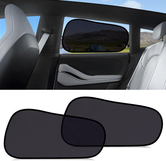 ZATOOTO Tesla Model Y Window Shades for Rear Window Sun Shade Semi Transparent Static Cling | Custom Fit 2020-2024 | 95% UV & Heat Block | Privacy Protection | No Adhesive, Tool-Free Install