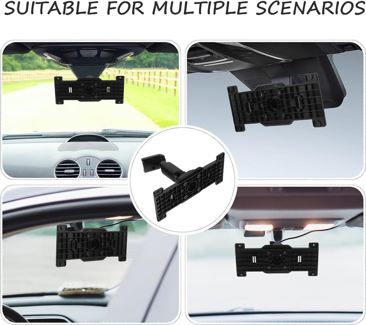 CALLARON 1 Set Dash Cam Mirror Mount Rear View Mirror Back Plate Panel Car Rear View Camera Mount Kit for 5.5" - 12" Rearview Mirror Dash Cams