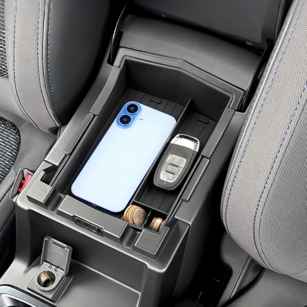 Double Layer, 2026 Forester Center Console Organizer for Subaru Forester (Only for Sport/Wilderness/Limited/Touring), Durable ABS Plastic&Anti-Slip Console Tray Insert 2026 Forester Accessories