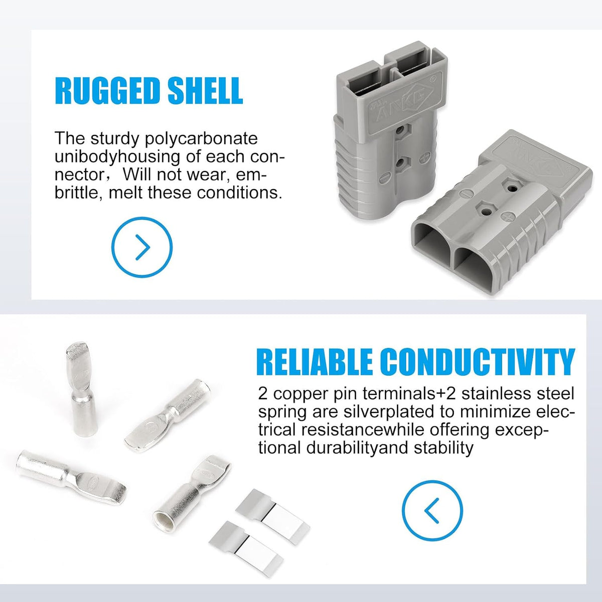 350 Amp 2/0-1/0AWG Battery Quick Connect/Disconnect Connector