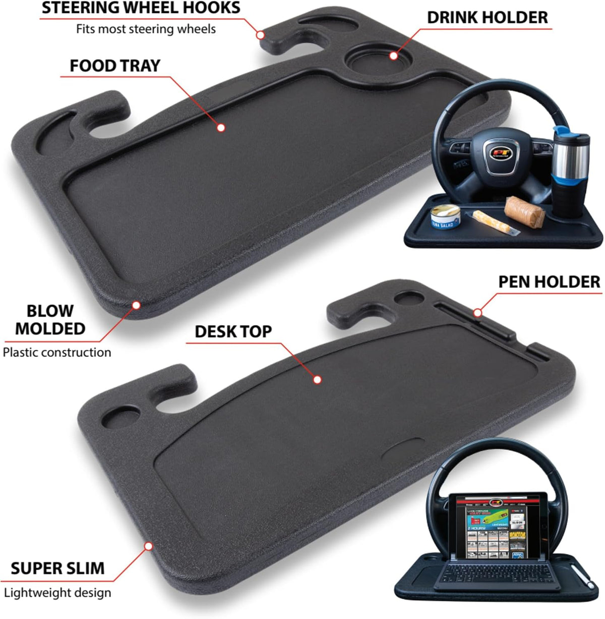 Performance Tool W1283 Double-Sided Steering Wheel Tray Car Desk
