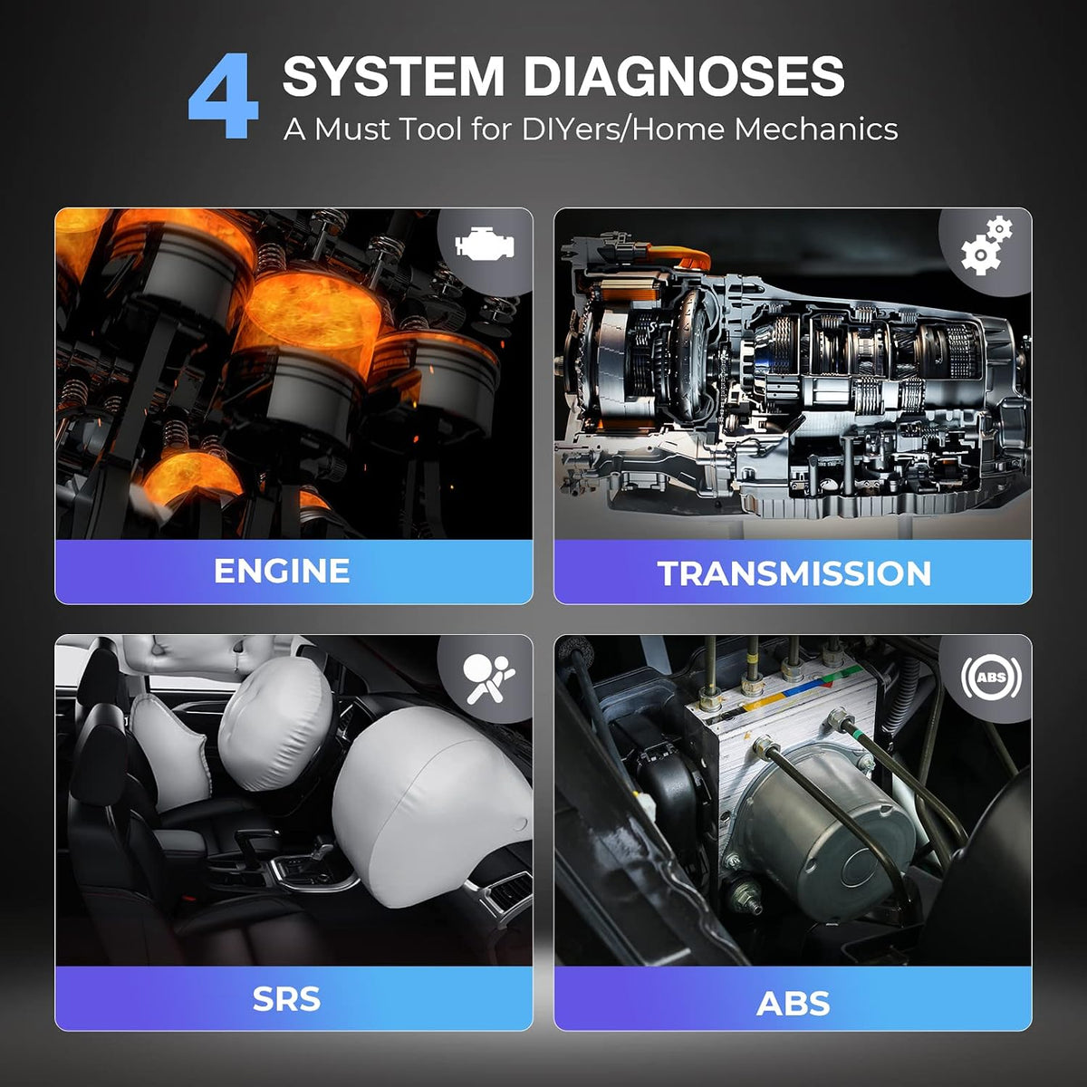 Autel MaxiLink ML629 OBD2 Scanner, ABS SRS Engine Transmission Diagnoses