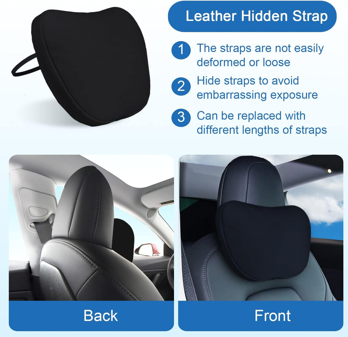 1 Pack Car Headrest Neck Pillow for Tesla