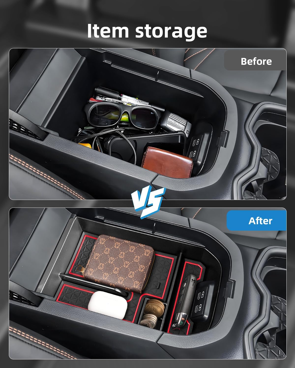 Center Console Organizer for 2025-2020 Toyota RAV4