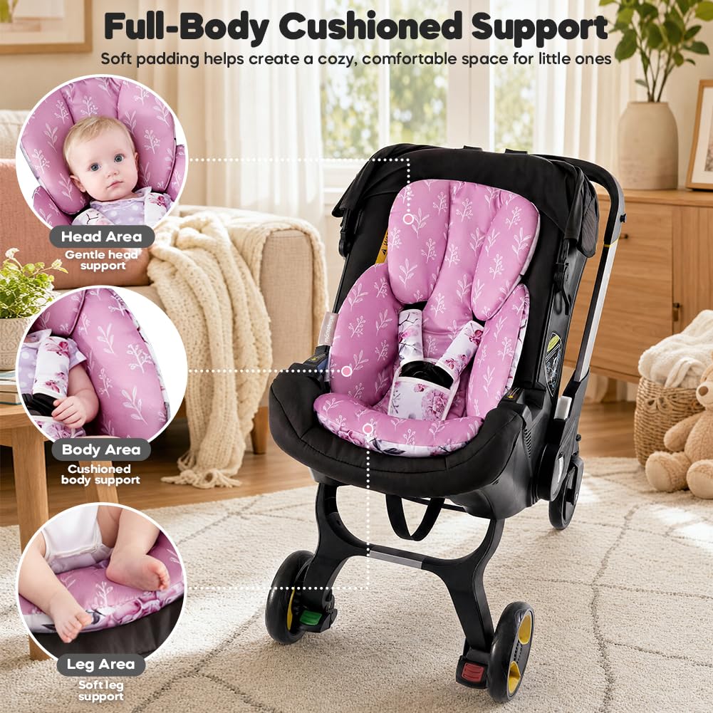 Infant Car Seat Insert for Newborn，Preemie Newborn Infant Insert, Newborn Car Seat Insert Head Body Support for Stroller, Baby Swing, Rocker, Bouncer, Bassinet, 2-in-1 Reversible