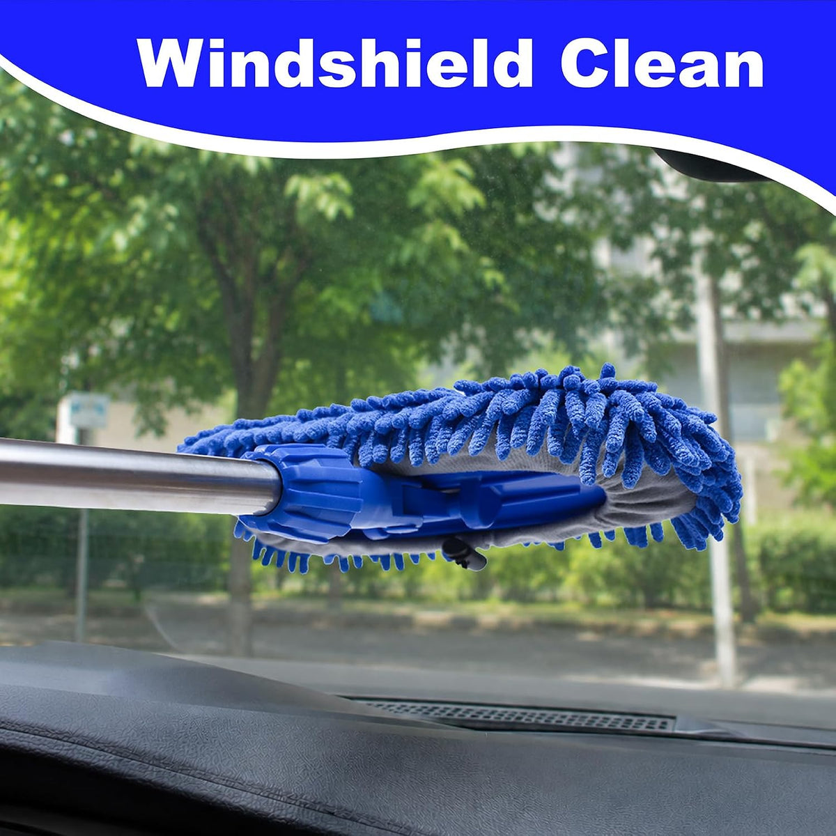20"-29" Retractable Stainless Steel Handle, Car Wash Brush Mop Cleaning Tool , Wash Mop Car Detailing Cleaning Brush Care Kit for Cars Truck, Sedan, SUV, RV, Trailer