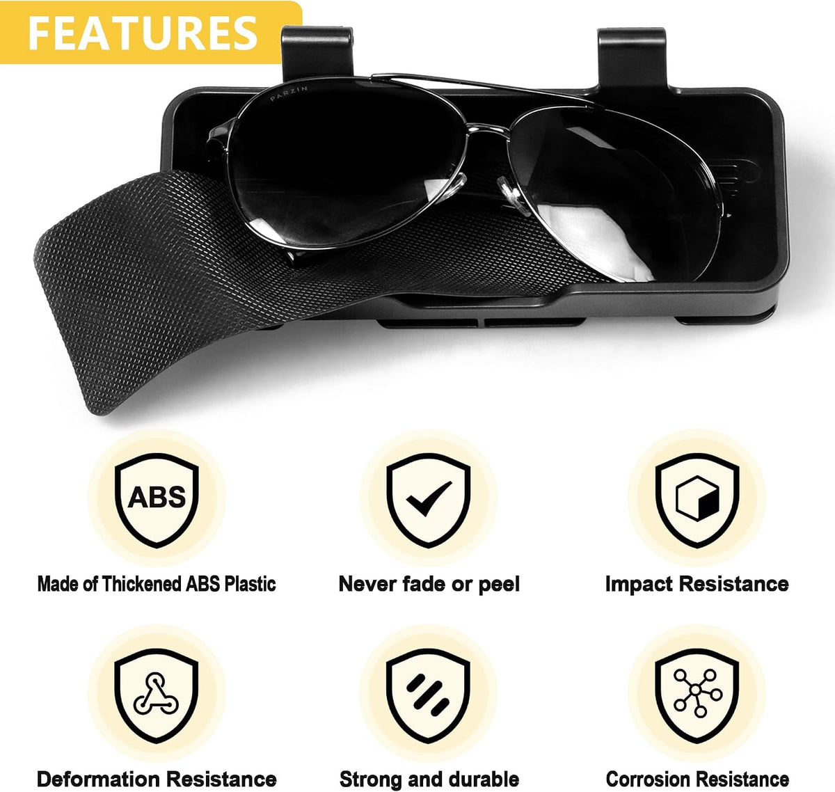 sukemichi Sunglass Holder For Bronco, Sunglasses Holder Sun Visor Organizer Sun Visor Glasses Box For Ford Bronco Accessories 2021 2022 2023 2024 2025 2 Door 4 Door