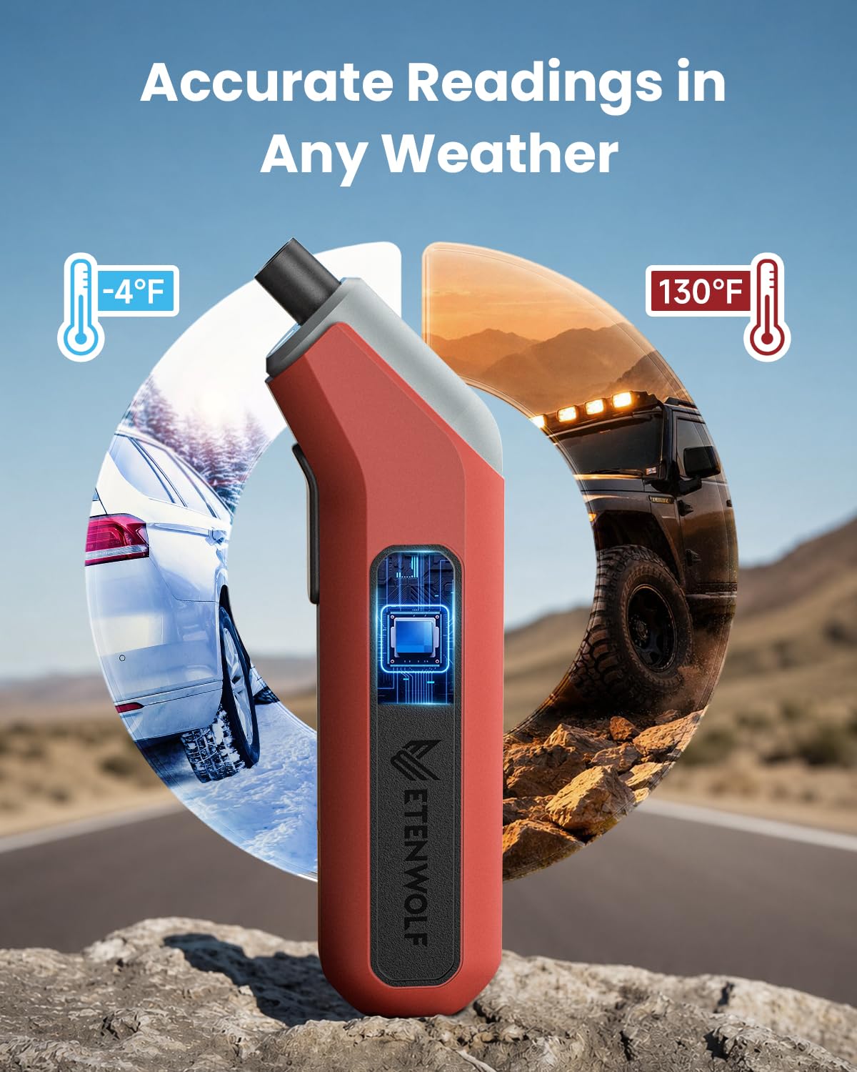 ETENWOLF T300 2 Pack Digital Tire Pressure Gauge 200 PSI for Car Tires