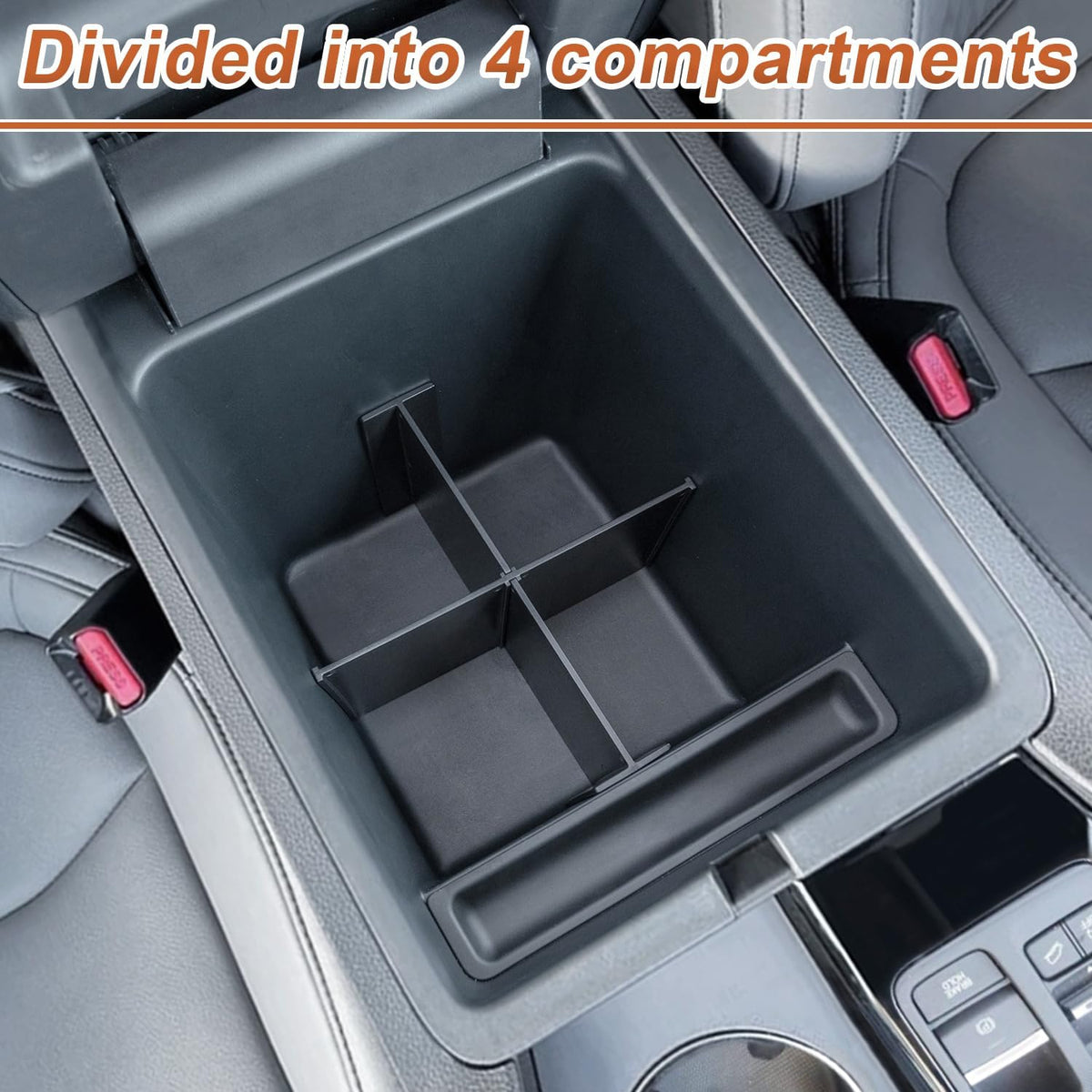 PIMCAR 3-Piece Center Console Organizer Set for 2023-2026 Honda Pilot, 2024-2026 Honda Passport/Ridgeline Accessories, Armrest Hidden Storage Box & Divider ABS Material Interior Accessories