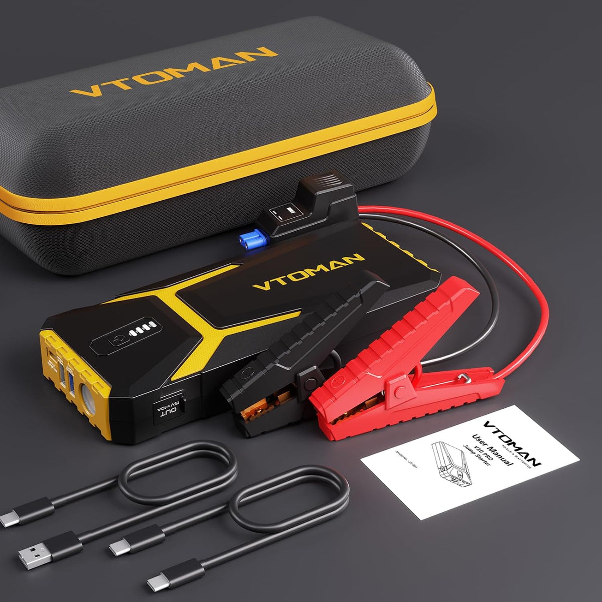 VTOMAN V10 Pro 4500A Jump Starter,Portable Car Starter 12V Lithium Jump Box