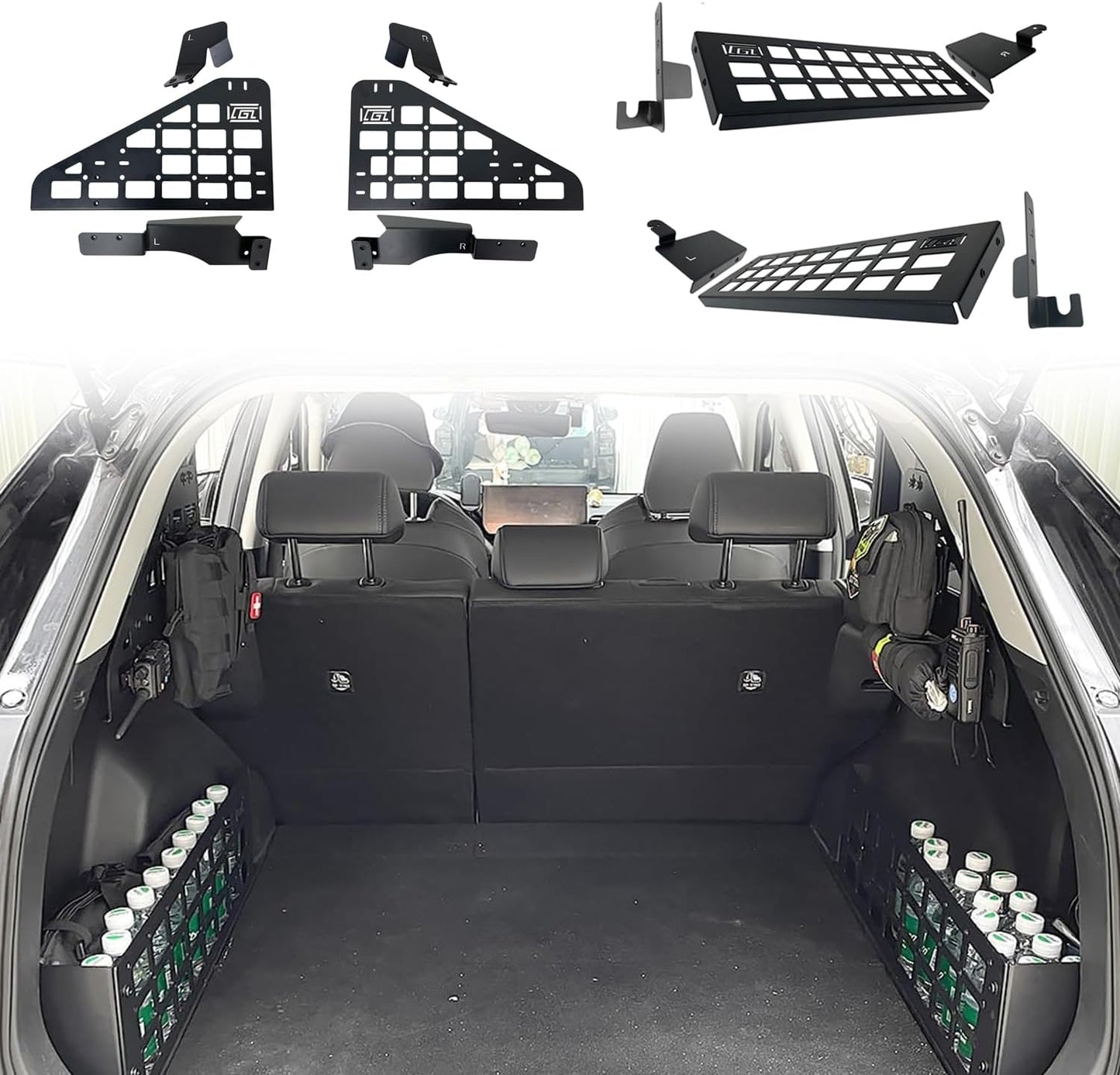 HIGH FLYING 2019-2025 for Toyota RAV4 Car Accessories Molle Panels Storage Modular System Trunk Shelf Organizer Interior Rear Cargo Racks (Panels+Storage Box)
