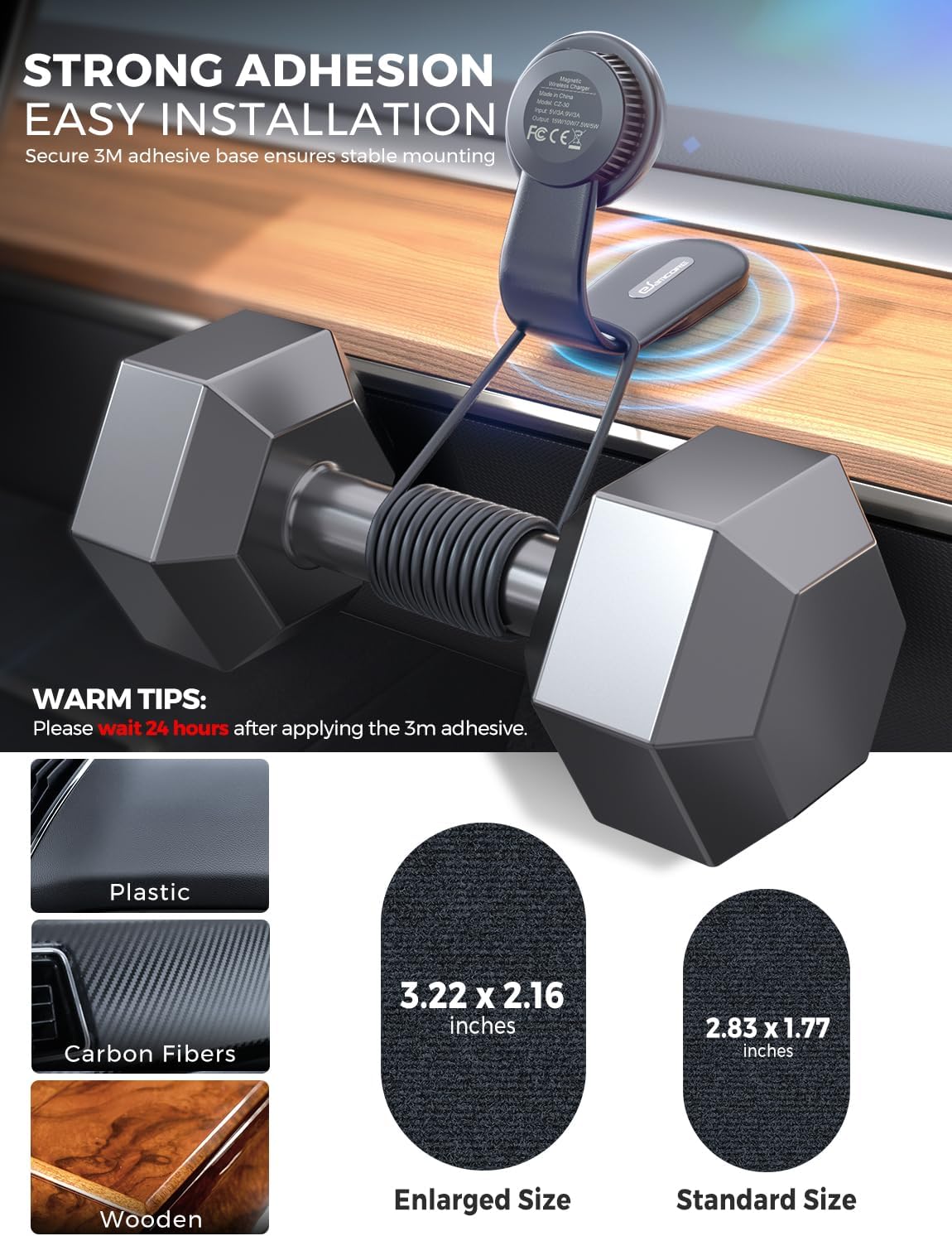 Magsafe Car Mount Charger, Wireless Charging Magnetic Car Phone Holder