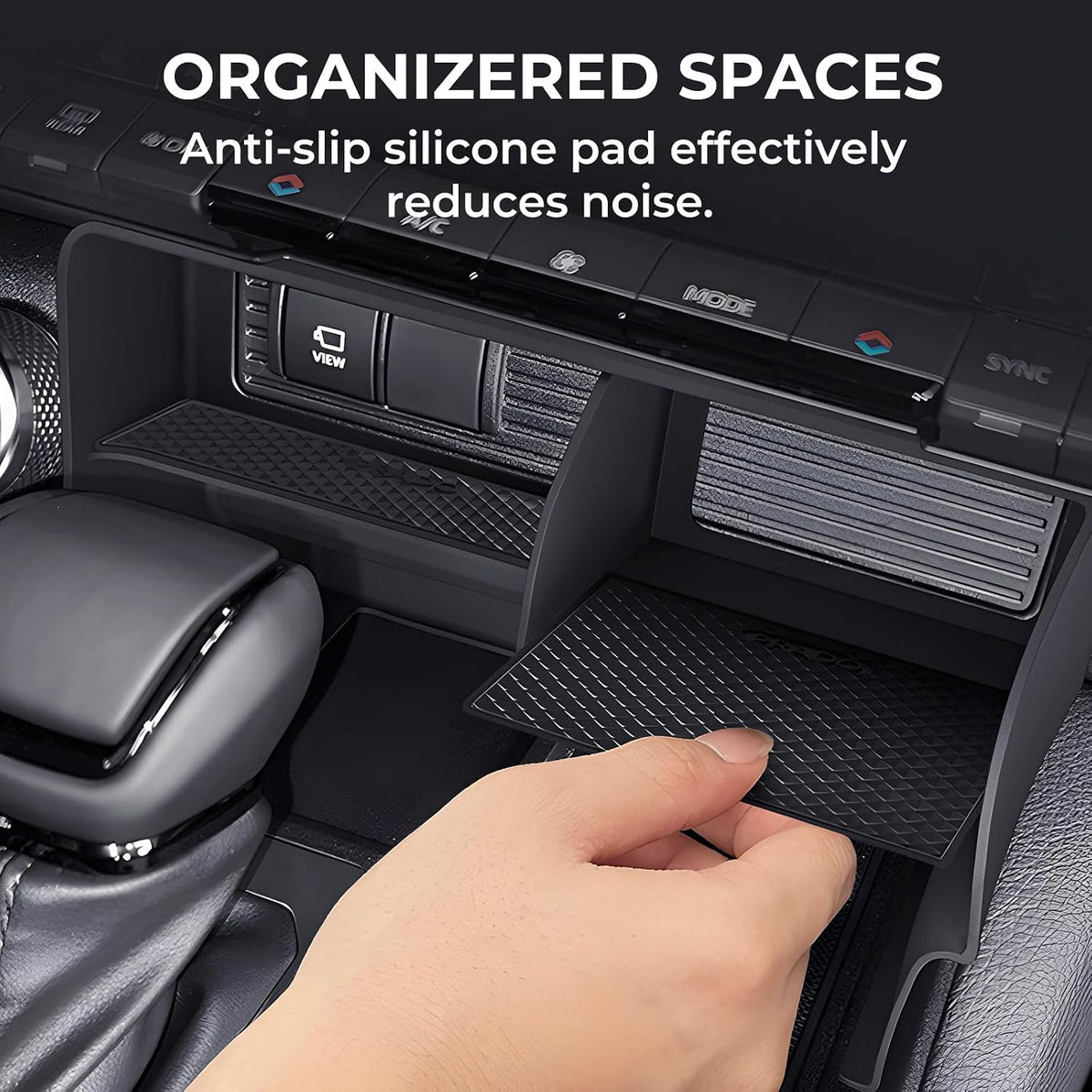 Center Console Organizer for Toyota Land Cruiser Prado 250 2027 2026 2025 2024, Interior Accessories Storage Box Insert Tray for 2024-2027 Land Cruiser, Black