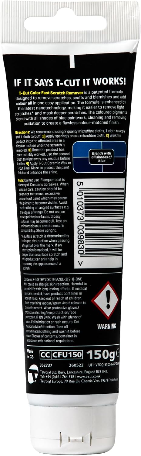 T-Cut Color Fast Scratch Remover & Paint Restorer, Blue - Repairs Swirls & Scratches, Removes Oxidation, Restores Color & Enhances Shine, 5.3 oz