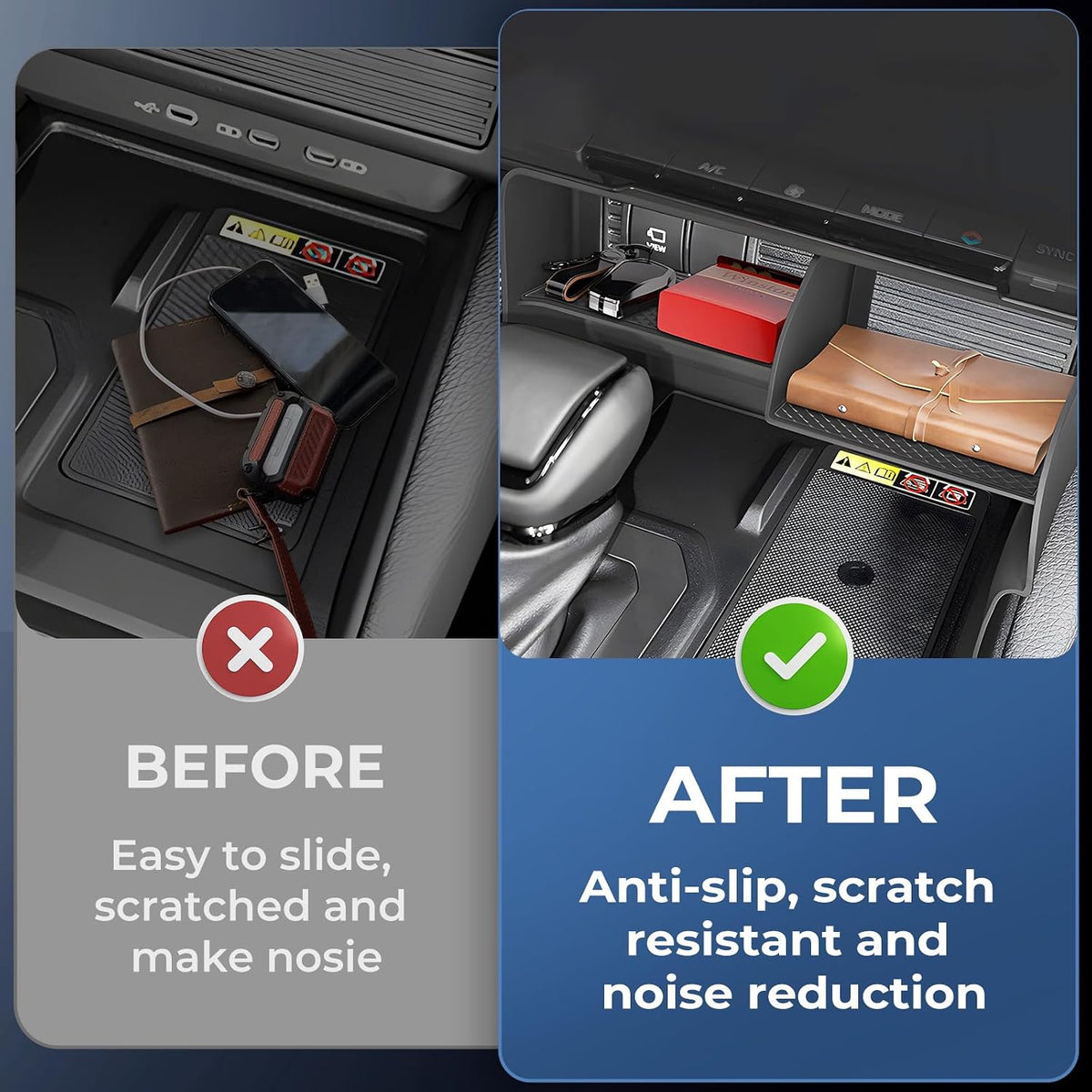 Center Console Organizer for Toyota Land Cruiser Prado 250 2027 2026 2025 2024, Interior Accessories Storage Box Insert Tray for 2024-2027 Land Cruiser, Black