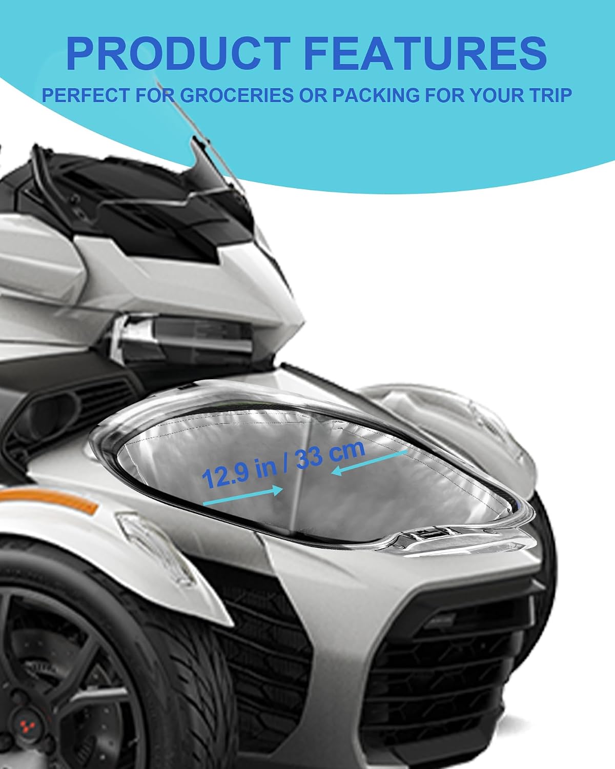 Built-In Insulated Front Trunk Cooler Bag, Waterproof Removable Storage Liner Organizer Compatible With Can-Am Spyder RT Limited 2010-2019 Accessories