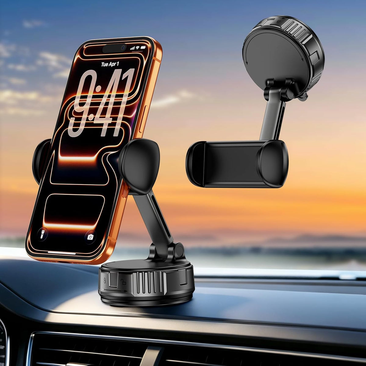 Strong Suction Phone Holders for Your Car, Vacuum Car Phone Holder Mount