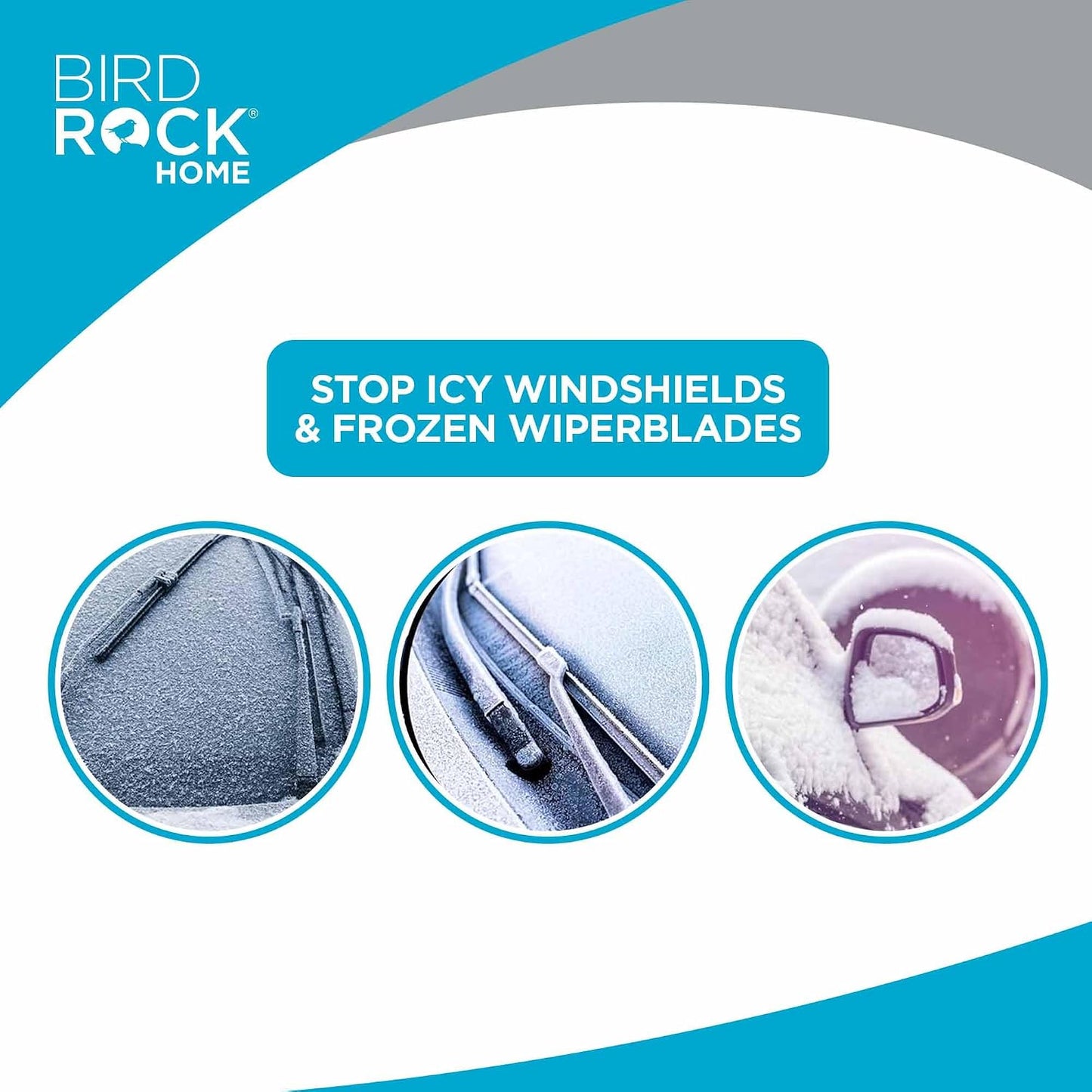BIRDROCK HOME Car Windshield and Side Mirrors Cover for Ice and Snow | All-Weather Protection | PVC Coated Polyester | Fits Cars, SUVs, Small Trucks | Quick Install | Includes Storage Bag | 61" x 41"
