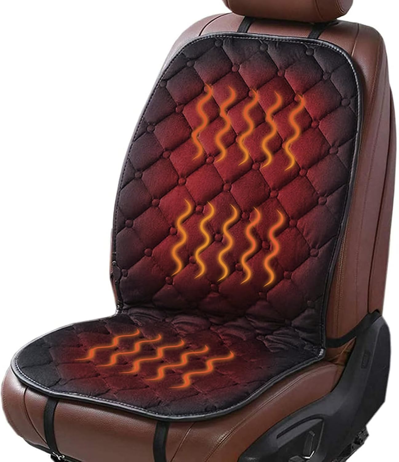 Car Seat Cushion for Comfort and Lumbar Support, Plush Fleece Universal Fit for Car Truck SUV