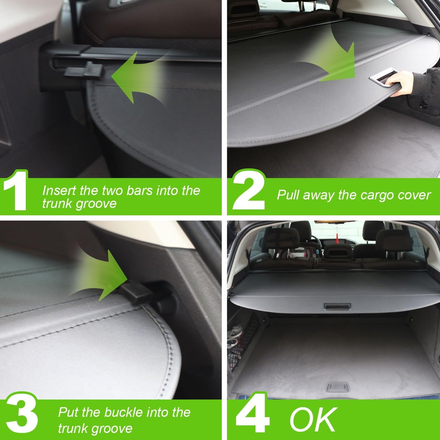 Cargo Cover for 2024 Honda Passport 2019 2020 2021 2022 2023 2025 Accessories Rear Trunk Cover Trunk Security Cover Shielding Shade Black