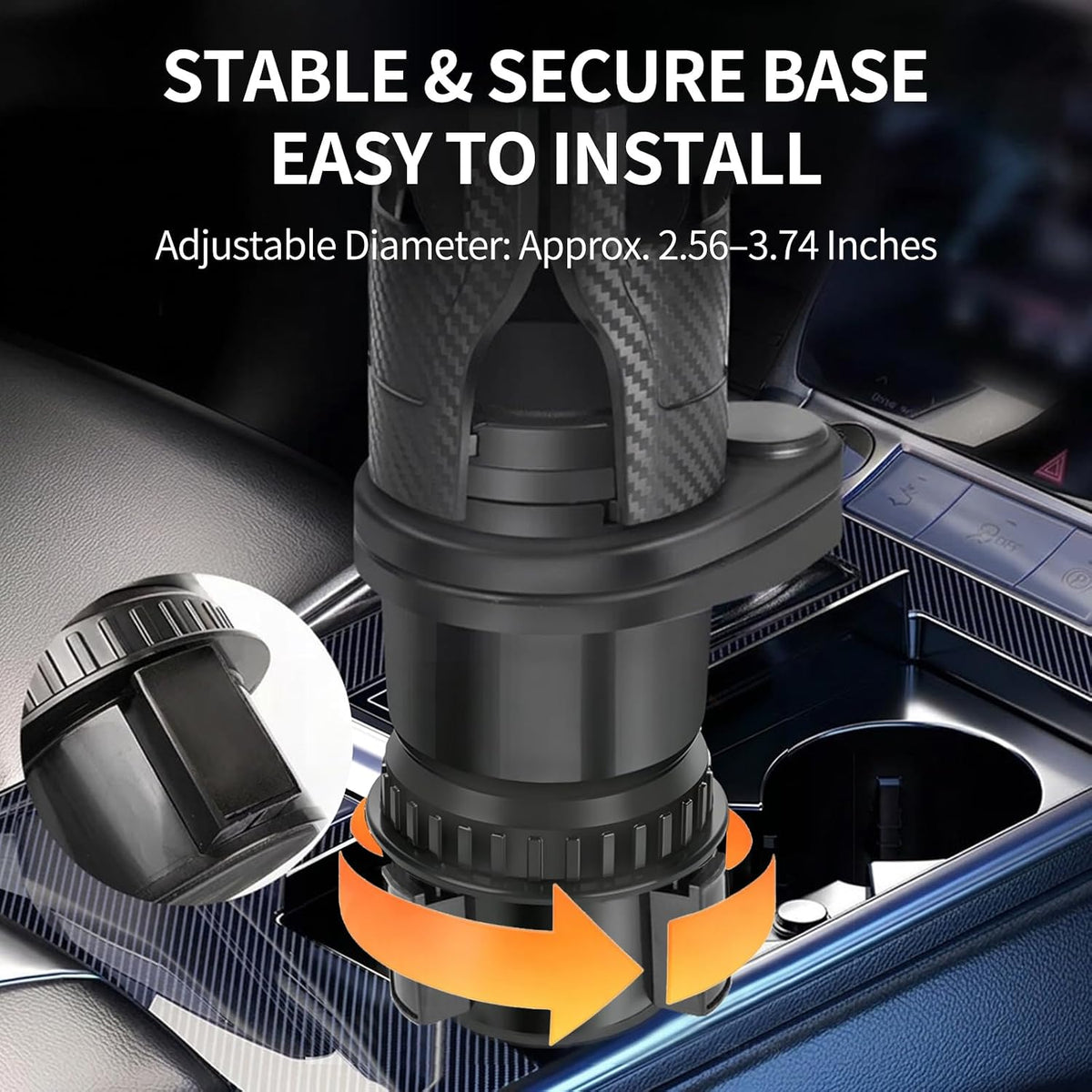 Car Cup Holder Expander 2-in-1 Water Bottle Cup Holder Adapter for Car