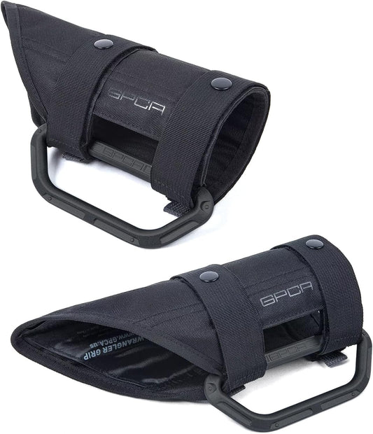 GPCA - GP Grip LITE Grab Handle for 2007-2023 Jeep Wrangler 4xe, JL, JT, JK, Sport, Sahara and Rubicon 4DR/2DR Aluminum Metal, Patented Roll Bar, 1 Pair, Jet Black